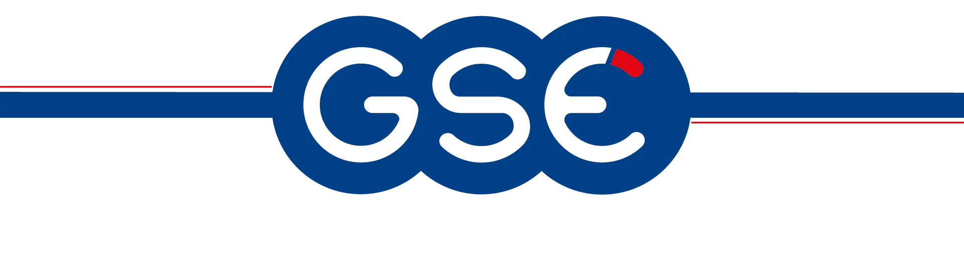Logo entreprise de GSE représentant les initiales GSE en blanc dans des ronds bleu.